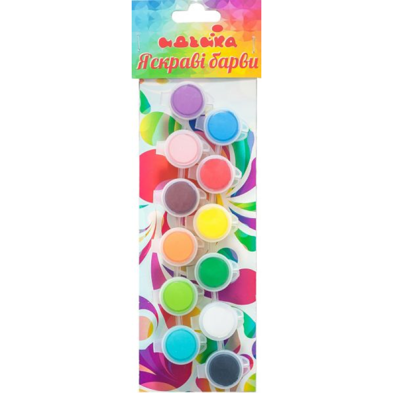 Акрилові фарби - Яскраві фарби (12 кольорів) Акрилові фарби - Яскраві фарби (12 кольорів)