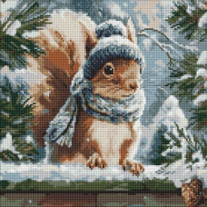 Алмазна мозаїка - Зимове білченя ©art_selena_ua