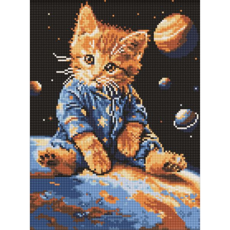 Алмазна мозаїка - Зоряний котик ©art_selena_ua