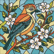 Алмазна мозаїка - Вітраж. Сойка ©art_selena_ua