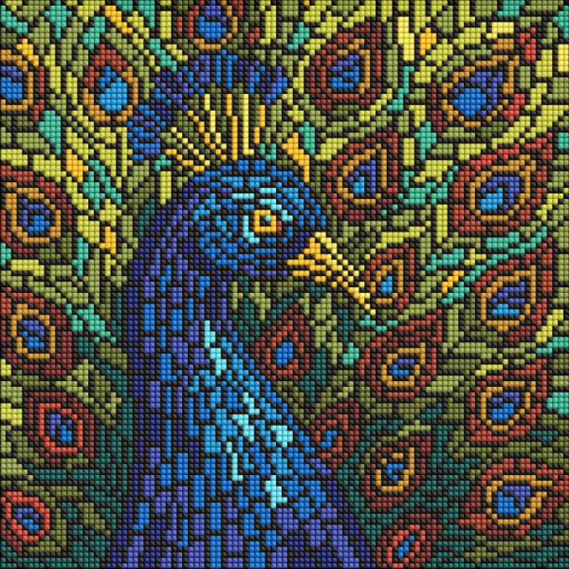Алмазна мозаїка - Вітраж. Павич ©art_selena_ua