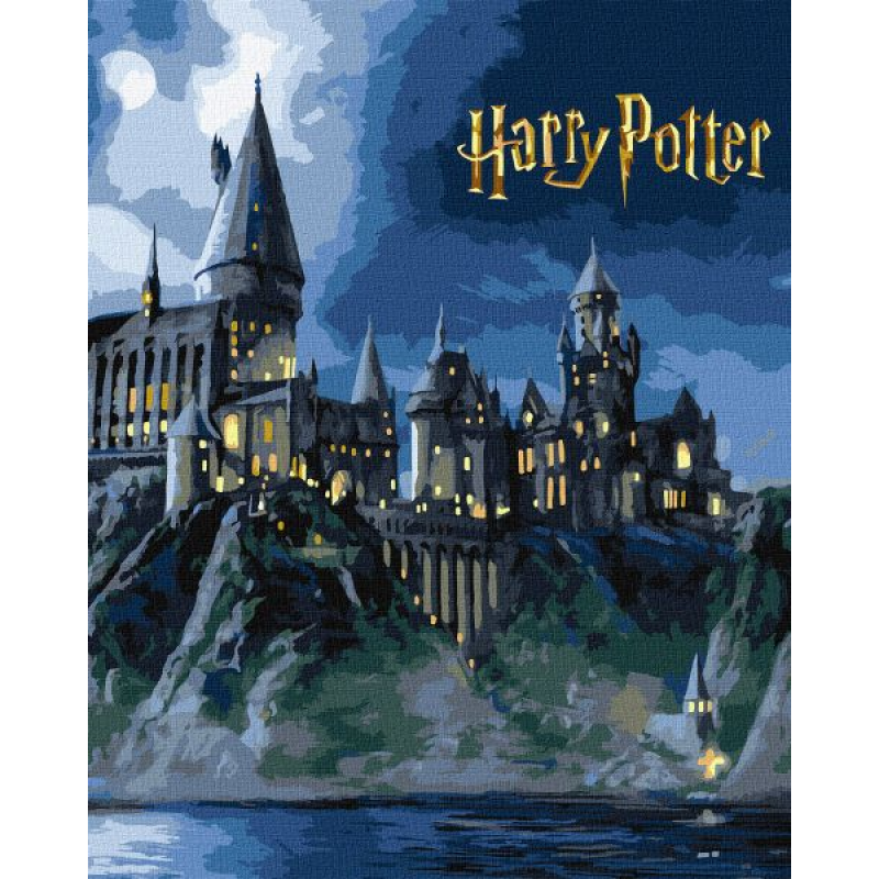 Картина за номерами - Harry Potter: Гоґвортс вночі з фарбами металік extra ©Warner Bros.