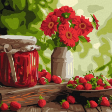 Картина за номерами - Полуничне варення ©art_selena_ua