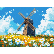 Картина за номерами - Млин посеред поля ©art_selena_ua