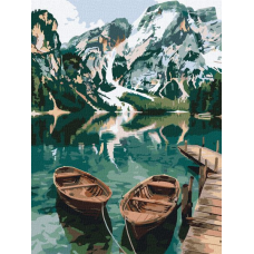 Картина за номерами - Човни на дзеркальному озері ©art_selena_ua