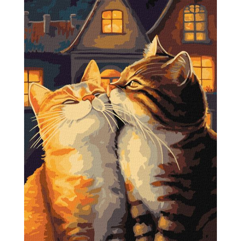 Картина за номерами - Закохані котики ©art_selena_ua