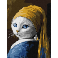 Картина за номерами - Кішка з перловою сережкою ©art_selena_ua