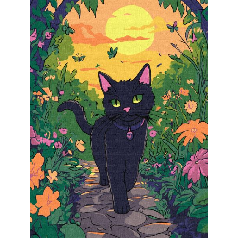 Картина за номерами - Котик у саду ©art_selena_ua