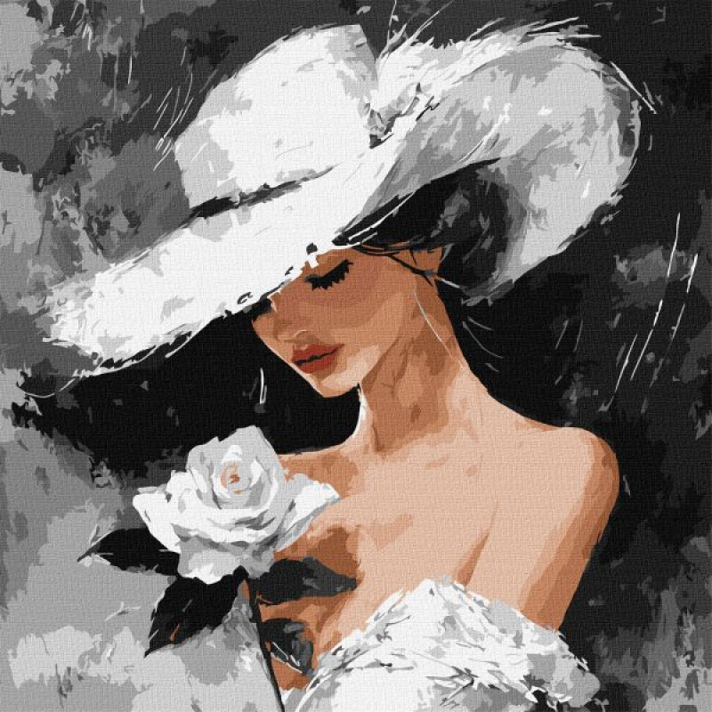 Картина за номерами - Біла троянда ©art_selena_ua