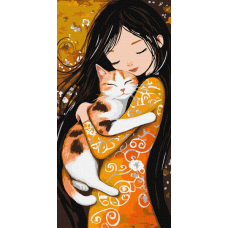 Картина за номерами - Кіт на руках ©art_selena_ua