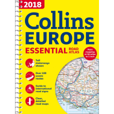 2018 Collins Europe Essential Road Atlas