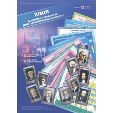 Комплект плакатів для оформлення кабінету Хімії                                                 /10 плакатів + 10 портретів/